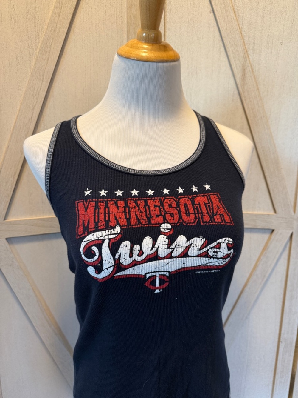 Minnesota Twins Navy Blue Racerback Tank Top